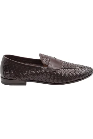 HENDERSON BARACCO Homme, Chaussures, Brun, Taille: 40 1/2 EU Chaussures plates marron foncé avec bride en cuir de veau