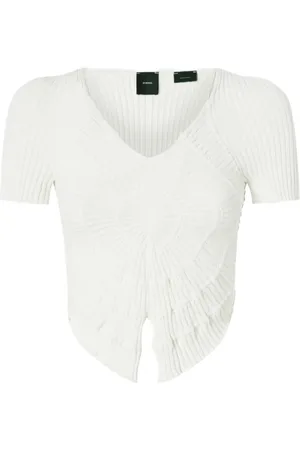Pinko Femme, Pulls, Blanc, Taille: 40 FR Top Sunny Viscose Blanc
