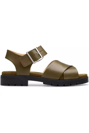 Clarks Femme, Chaussures, Vert, Taille: 37 1/2 EU Sandale Femme Verte - Confort Premium