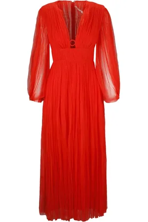 MARIA LUCIA HOHAN Femme, Robes, Rouge, Taille: 38 FR Élégante Robe Midi en Tulle Astoria