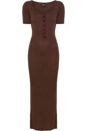 Herskind Femme, Robes, Brun, Taille: 38 FR Robe Tricotée pour Femmes