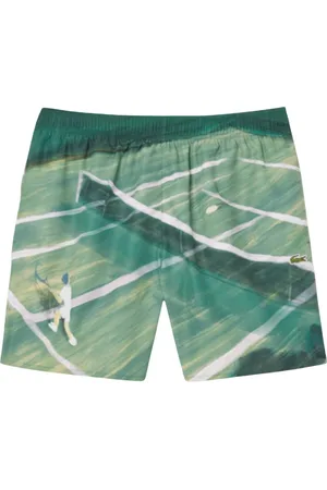 Lacoste Homme, Shorts, Vert, Taille: L Short de Plage Imprimé Tennis - Vert
