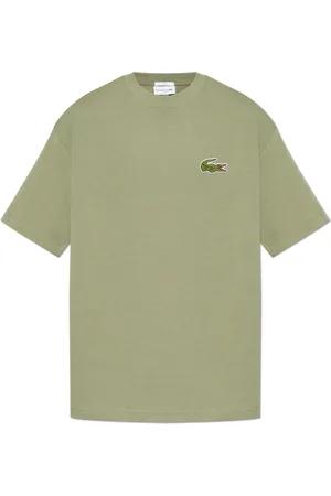 Lacoste Unisex, Tops, Vert, Taille: L T-shirt Badge Unisexe Coupe Ample en Coton Lourd