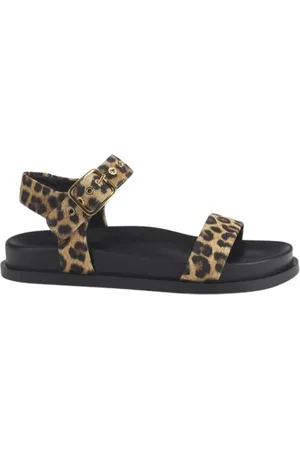 AGL ATTILIO GIUSTI LEOMBRUNI Femme, Chaussures, Bleu, Taille: 37 EU Sandalette à double boucle imprimée Cristina
