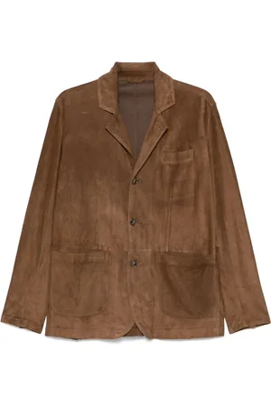 BARBA Homme, Vestes, Brun, Taille: XL Veste en daim avec 3 boutons