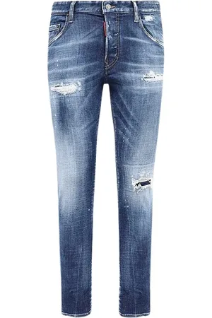 Dsquared2 Homme, Jeans, Bleu, Taille: XL Slim Fit Jeans Skater en Denim Usé