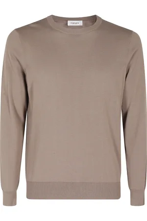 KANGRA CASHMERE Homme, Pulls, Brun, Taille: XL Pull Col Rond Coton Manches Longues
