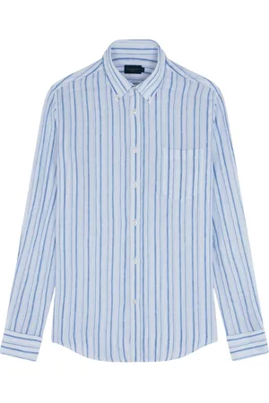Paul & Shark Homme, Chemises, Bleu, Taille: L Chemise en lin à boutons
