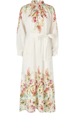 Dea Kudibal Femme, Robes, Multicolore, Taille: 42 FR Robe en Lin à Col Volanté