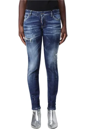 Dsquared2 Femme, Jeans, Bleu, Taille: 36 FR Jeans Skinny Distressed élégants