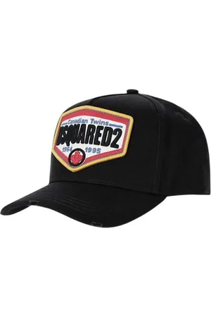 Dsquared2 Homme, Accessoires, Noir, Taille: ONE Size Casquette de baseball détruite avec patch brodé