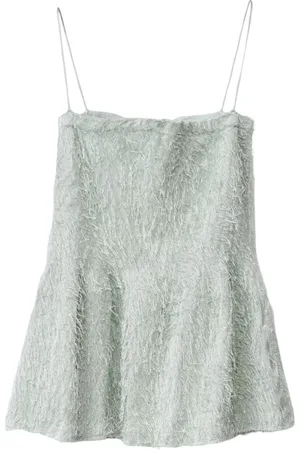 Fabiana Filippi Femme, Tops, Vert, Taille: 34 FR Haut Camisole Péplum Texturé Pull Vert