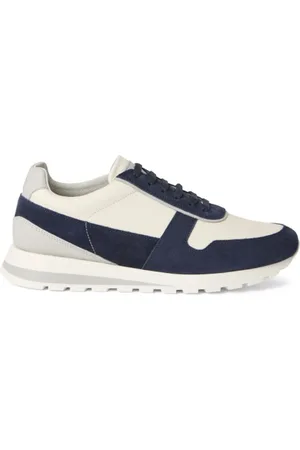 Brunello Cucinelli Homme, Chaussures, Bleu, Taille: 42 EU Baskets Bleu Marine à Panneaux