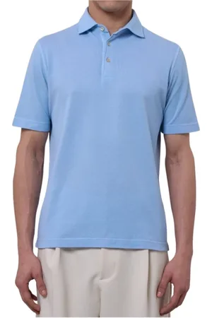FILIPPO DE LAURENTIIS Homme, Tops, Bleu, Taille: XL Polo en coton à manches courtes