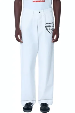 HUMAN MADE Homme, Pantalons, Blanc, Taille: M Logo Sailor Pants Straight-Leg Jeans