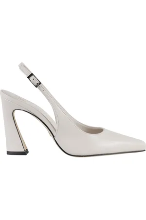 GIAMPAOLO VIOZZI Femme, Chaussures, Blanc, Taille: 40 EU Beurre Nappa Slingback Talons Sculpturaux