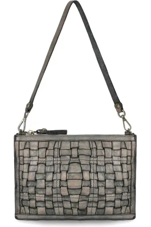 Campomaggi Femme, Sacs, Gris, Taille: ONE Size Sac bandoulière gris avec rivets logo