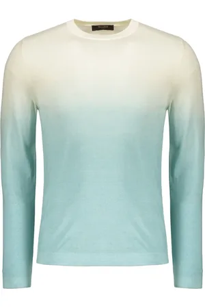 MOORER Homme, Pulls, Multicolore, Taille: M T-shirt en mélange de laine côtelée avec effet délavé