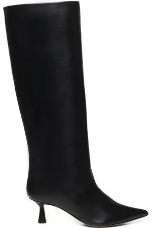 Giuliano Galiano Femme, Chaussures, Noir, Taille: 38 EU Bottes en Daim Noires avec Bout Effilé