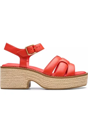 Clarks Femme, Chaussures, Rouge, Taille: 38 EU Sandale femme rouge Coledale Strap