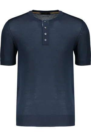 MOORER Homme, Pulls, Bleu, Taille: 5XL T-shirt en laine vierge côtelée