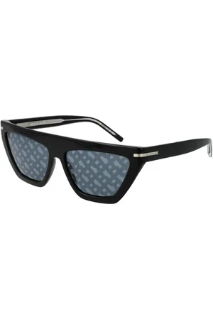 HUGO BOSS Femme, Accessoires, Noir, Taille: ONE Size Lunettes de Soleil Noires pour Femmes Style Trapèze Miroir