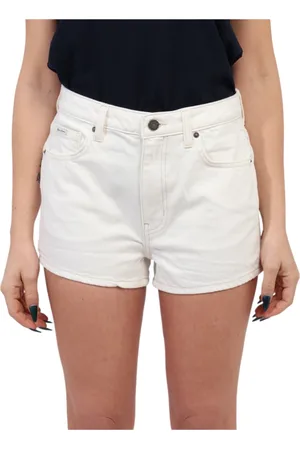 Guess Femme, Shorts, Blanc, Taille: W30 Shorts femme en coton biologique