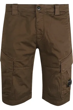 C.P. Company Homme, Shorts, Vert, Taille: 2XL Short Cargo en Satin Stretch avec Lentille