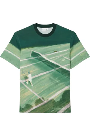 Lacoste Homme, Tops, Vert, Taille: XS T-shirt imprimé court de tennis