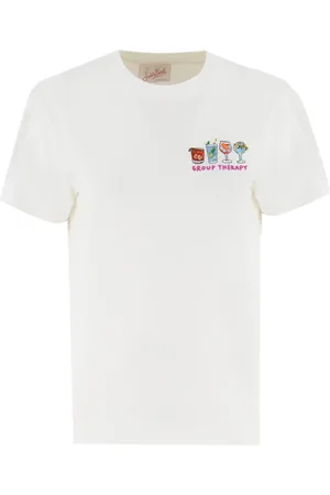 MC2 SAINT BARTH Femme, Tops, Blanc, Taille: 40 FR T-shirt col rond brodé