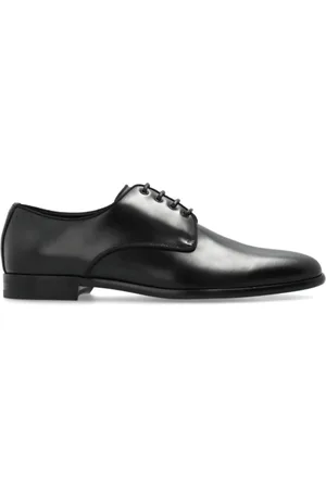 Dolce & Gabbana Femme, Chaussures, Noir, Taille: 37 1/2 EU Chaussures Oxford en Cuir Noir Bout Amande