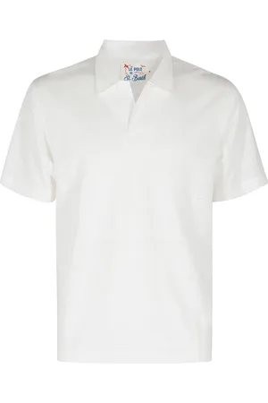 MC2 SAINT BARTH Homme, Tops, Blanc, Taille: M Polo en Lin Blanc