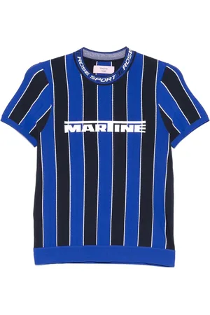 MARTINE ROSE Homme, Tops, Bleu, Taille: XL T-shirt col rond jacquard
