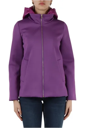 MARELLA Femme, Vestes, Violet, Taille: 40 FR Manteau Violet avec Capuche Amovible