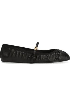 Dolce & Gabbana Femme, Chaussures, Noir, Taille: 39 EU Ballarines Noires en Cuir avec Boucle