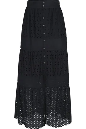 Patrizia Pepe Femme, Jupes, Noir, Taille: 36 FR Jupe Longue Chic pour Femmes