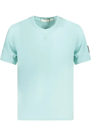 Calvin Klein Homme, Tops, Vert, Taille: S T-shirt en coton vert avec col rond et logo