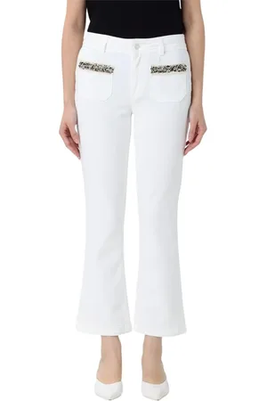 Liu Jo Femme, Pantalons, Blanc, Taille: W32 Jean Bootcut Poches Ornées Bleu Élégant