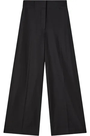 Joseph Femme, Pantalons, Noir, Taille: 36 FR Pantalon Large en Soie et Coton Noir