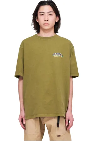 Gramicci Homme, Tops, Vert, Taille: XL T-shirt Imprimé Montagne Coupe Décontractée
