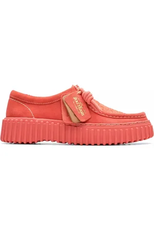 Clarks Femme, Chaussures, Rouge, Taille: 37 1/2 EU Chaussure rouge à lacets pour femme