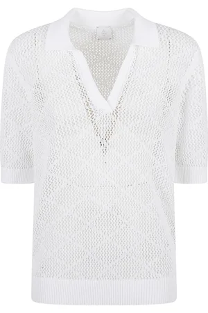 ELEVENTY Femme, Pulls, Blanc, Taille: 40 FR Pull en Coton Blanc Fabriqué en Italie