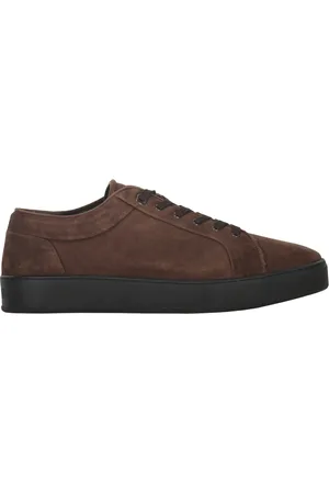 MOORER Homme, Chaussures, Brun, Taille: 42 EU Baskets en daim Bout rond Veau Caoutchouc