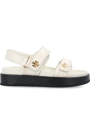 Tory Burch Femme, Chaussures, , Taille: 37 1/2 EU Sandales plates fermées Ivoire Kira Ah24