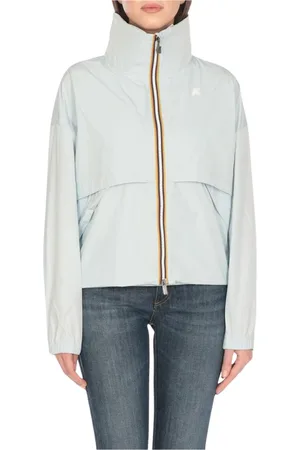K-Way Homme, Vestes, Bleu, Taille: 40 FR Blazer Imperméable Bleu Ciel avec Revers