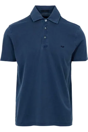FAY Homme, Tops, Bleu, Taille: S Polo en Jersey de Coton Bleu