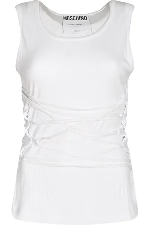Moschino Femme, Tops, Blanc, Taille: 42 FR Collection de Pulls Élégants