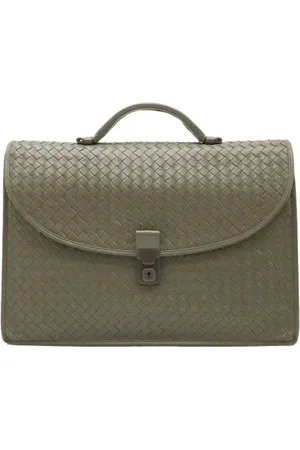 Bottega Veneta Homme, Pre-owned, Gris, Taille: ONE Size Pre-owned Cuir sacoches-mallettes
