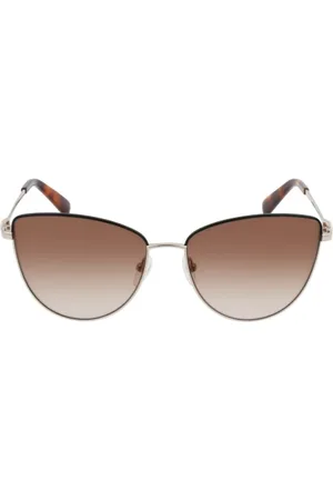 Longchamp Femme, Accessoires, Jaune, Taille: ONE Size Lunettes de soleil dorées en métal