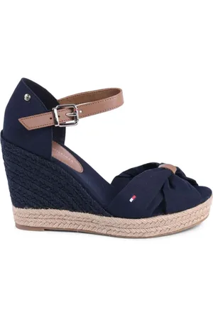 Tommy Hilfiger Femme, Chaussures, Bleu, Taille: 41 EU Sandales Compensées Espadrilles Bleues